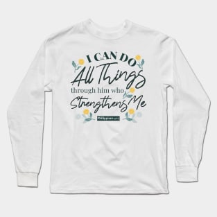 Philippians 4:13 White Ver Long Sleeve T-Shirt